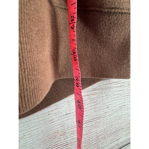 Lucky Brand Embroidered Faux Fur Trim Hoodie Duster Dress Womens Small Brown - Picture 12 of 12